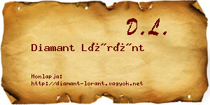 Diamant Lóránt névjegykártya